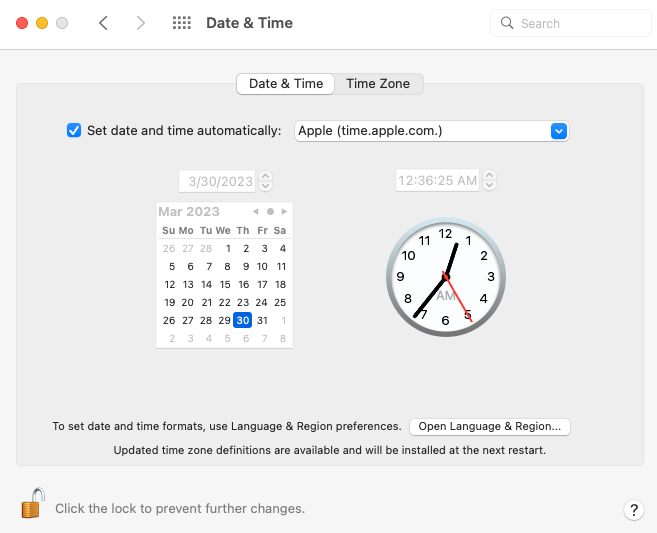 ตั้งวันที่และเวลาอัตโนมัติสำหรับ Mac เพื่อแก้ไขไม่สามารถลงชื่อเข้าใช้ FaceTime บน Mac