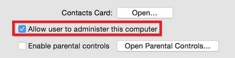 Zezwól użytkownikom na administrowanie tym komputerem.