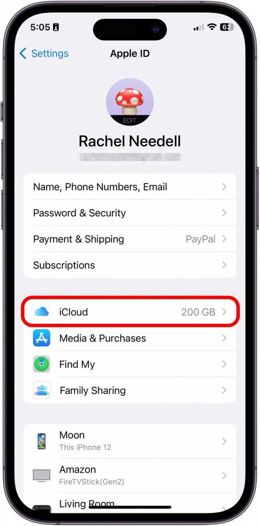 Докоснете iCloud.