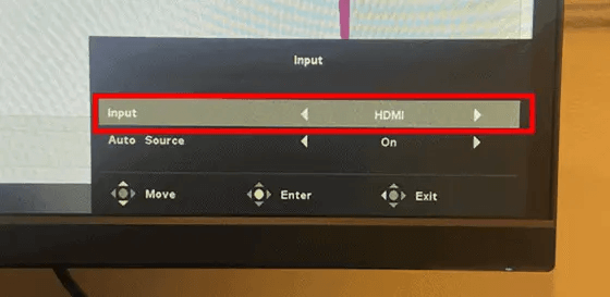 Отрегулируйте настройки входа вашего монитора