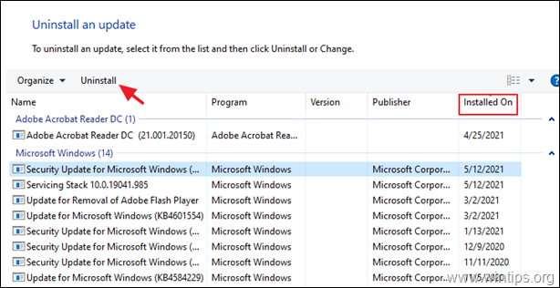 Updates deinstallieren Windows 10