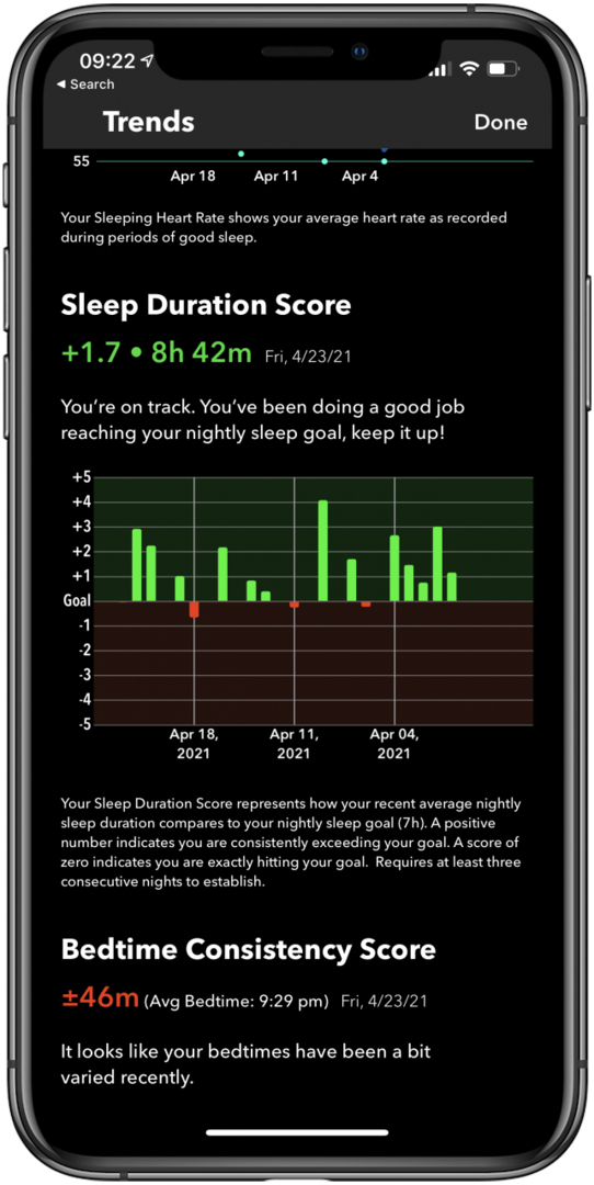 Sleep++ app til søvnsporing.