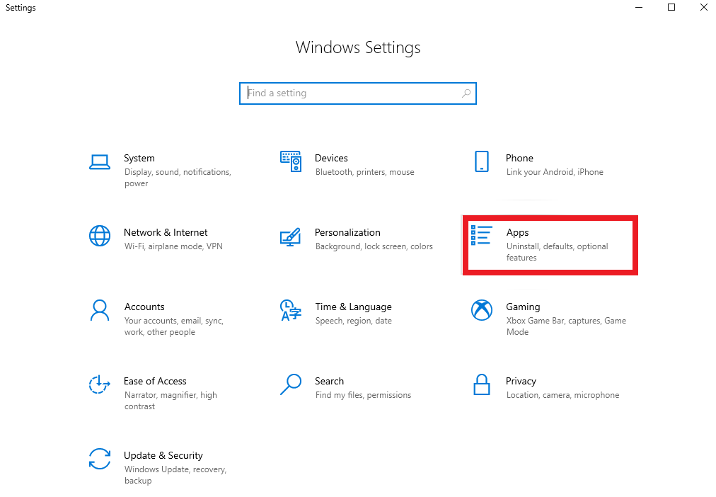 Elija aplicaciones de la configuración de Windows