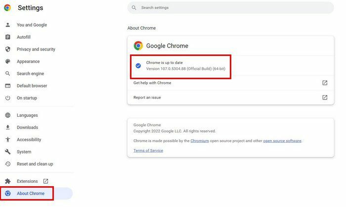 Informazioni sulle impostazioni di Chrome