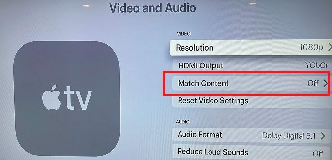 atbilstības kadru nomaiņas ātrums Apple TV