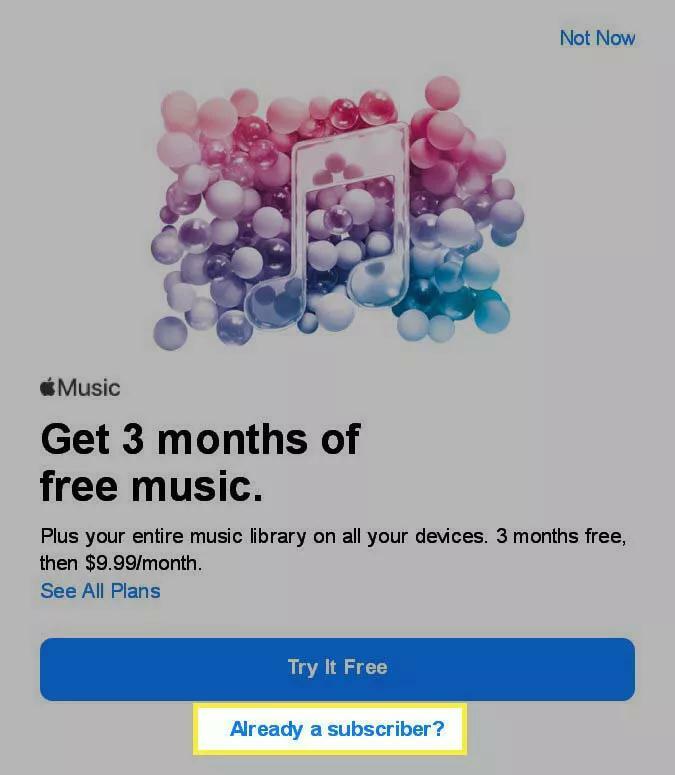 przekierowanie do sekcji Apple Music