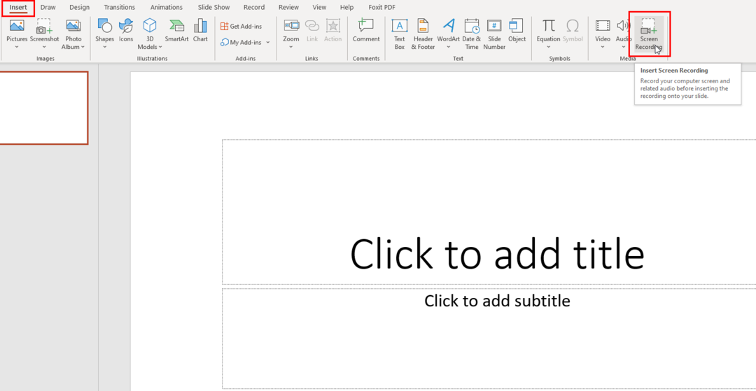 Bildschirmaufzeichnung unter Windows 11 Mit Microsoft PowerPoint öffnen Sie die Bildschirmaufzeichnung