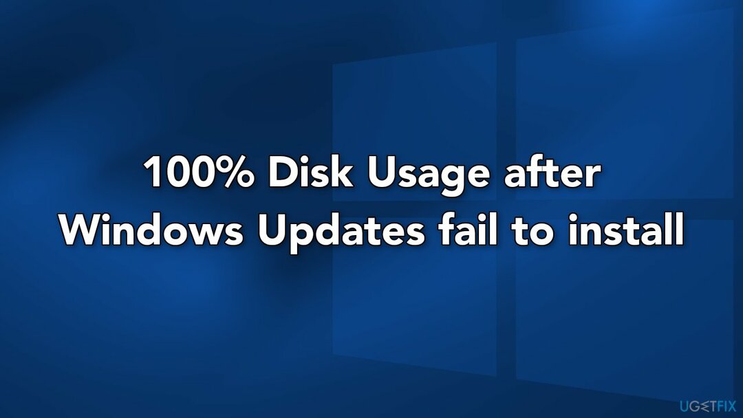 100 Využití disku po selhání instalace aktualizací systému Windows