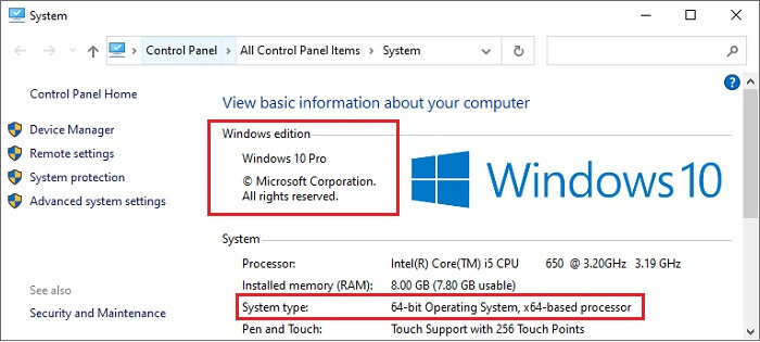 Systeemtypen en Windows-edities