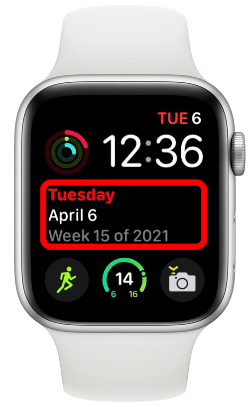 Komplikasi Hari yang Lebih Baik pada tampilan Apple Watch