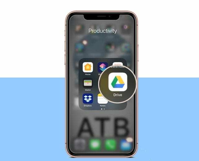 iPhone с приложением Google Drive