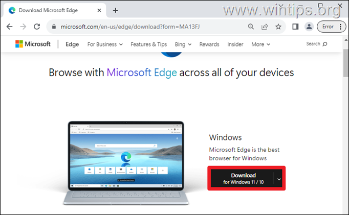 Laden Sie Microsoft Edge herunter