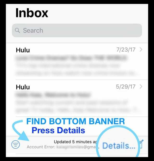 Kesalahan Kata Sandi untuk Akun Email iOS 11 iPhone iPad