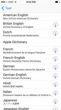 iOS-Wörterbücher
