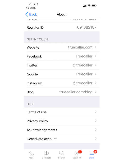 Zakažte účet Truecaller ze zařízení iOS 