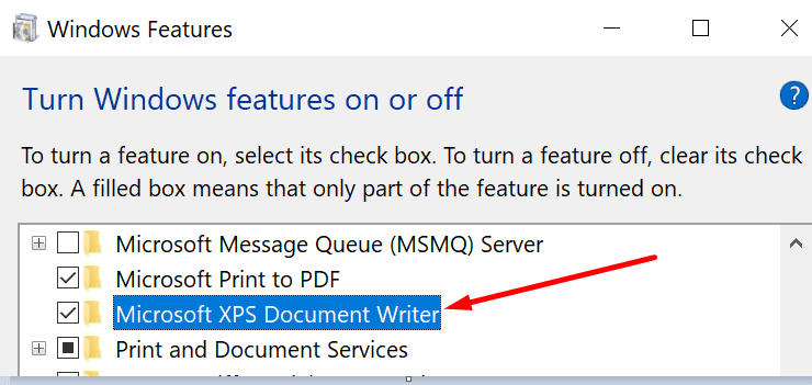 Microsoft XPs Document Writer aktivieren