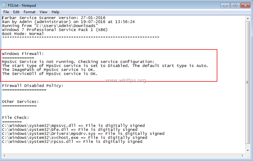 Služba Windows Firewall je zakázána