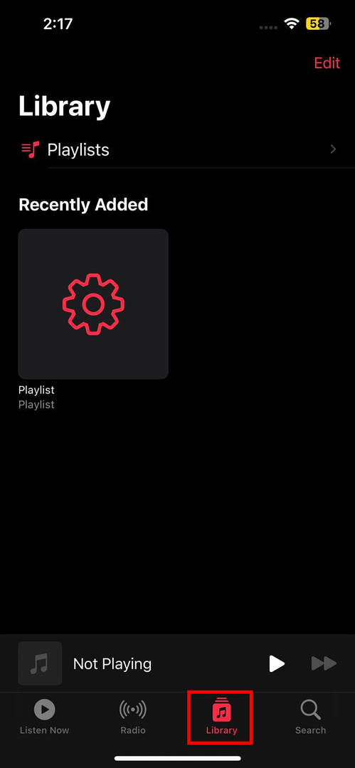 Apple Music App Library odjeljak