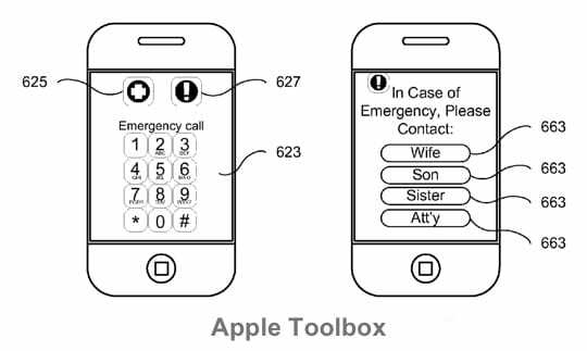 Apple पेटेंट - आपातकालीन संपर्क 2