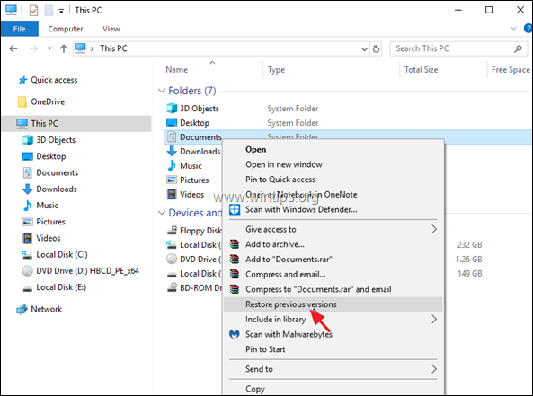 Pulihkan Versi File Sebelumnya dari Riwayat File