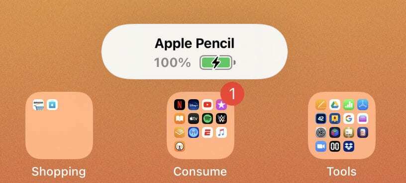 Periksa level baterai Apple Pencil 5