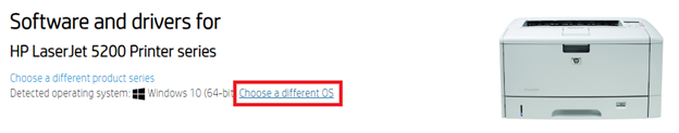 Виберіть операційну систему, щоб отримати принтер HP Laserjet 5200