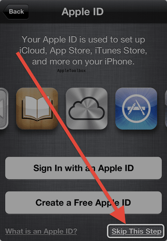 Při nastavování jako nové přeskočte Apple ID