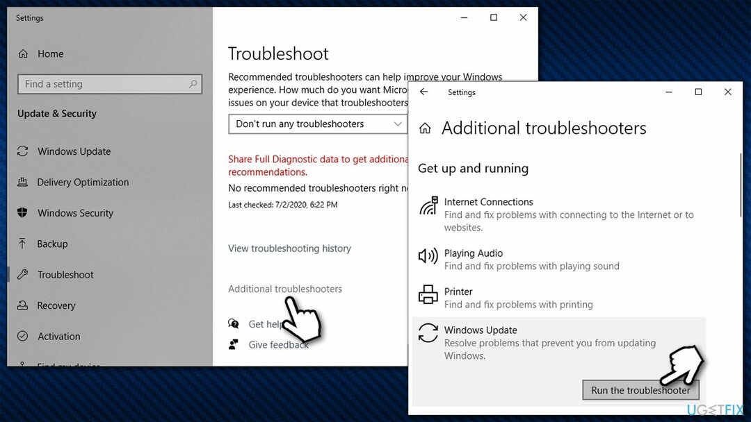 Spustite Poradcu pri riešení problémov so službou Windows Update