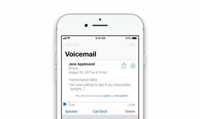 vizuální hlasová schránka na iPhone