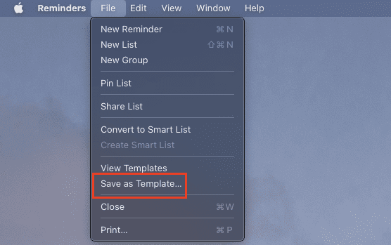Ako vytvoriť šablóny v Reminders na Mac - 3