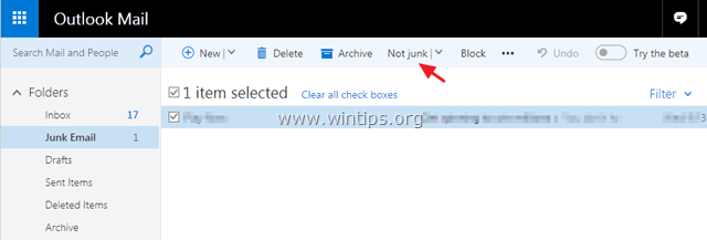 Als nicht Junk markieren Outlook.com mail.live.com