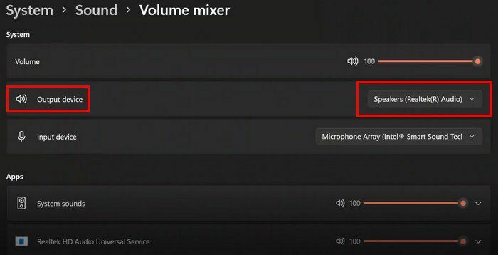 Windows 11 Volumemixer