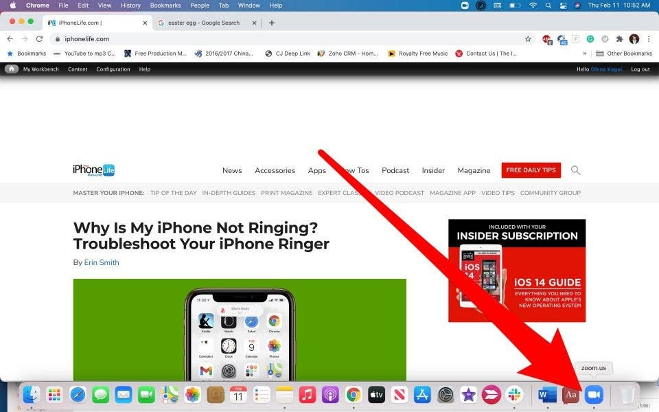 Macbook datorā atveriet Zoom