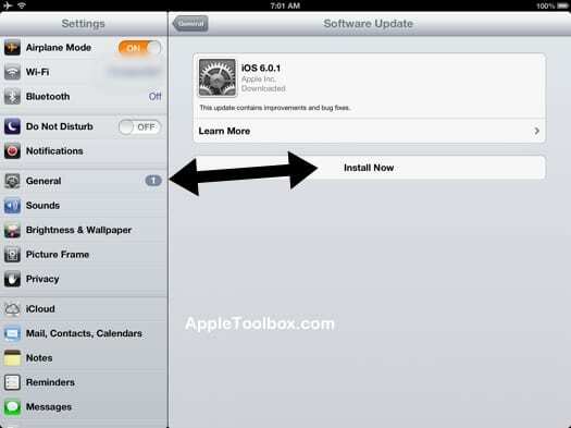 Εγκατάσταση iOS 6.0.1