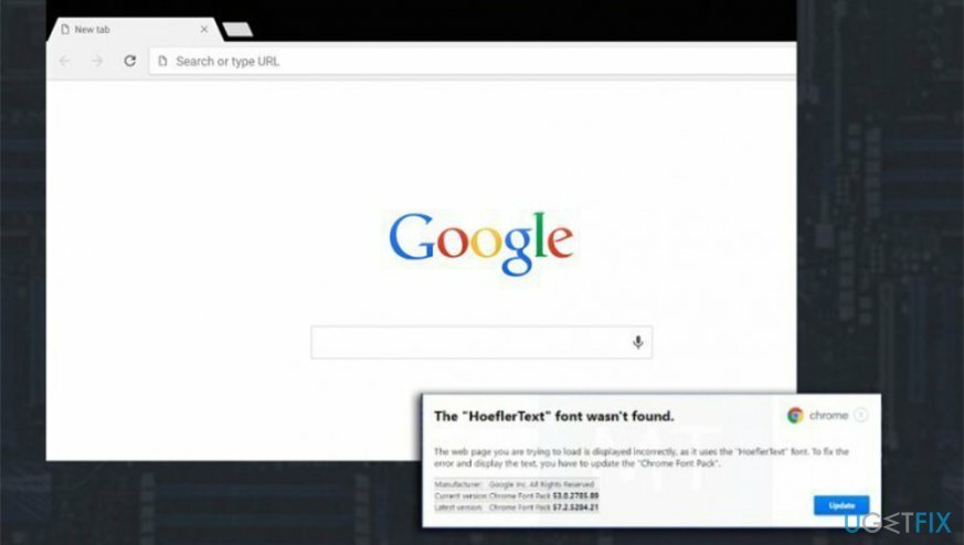 " HoeflerTexti fonti ei leitud" Chrome'is