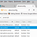 Firefox: Aktiver Deaktiver Javascript