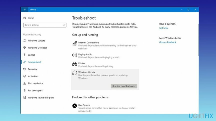 Εκτελέστε το Windows Update Troubleshooter