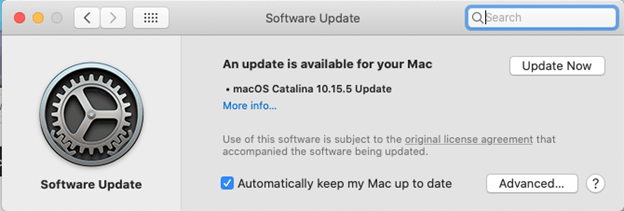 knop voor software-update-vooruit