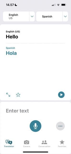 screenshot che mostra come salvare una parola in apple translate