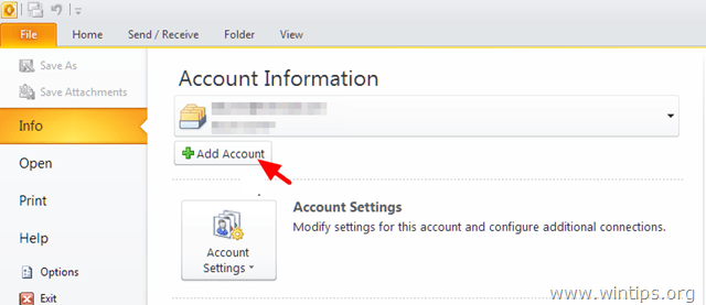 outlook account toevoegen