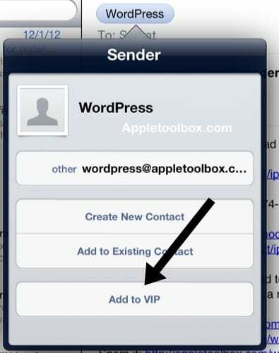 iOS vip e-posta ekle
