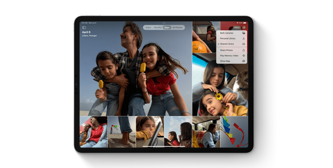 „iCloud“ bendrinama nuotraukų biblioteka „iPadOS 16“.