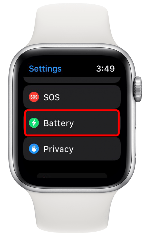 appuyez sur la batterie pour accéder aux paramètres de la batterie