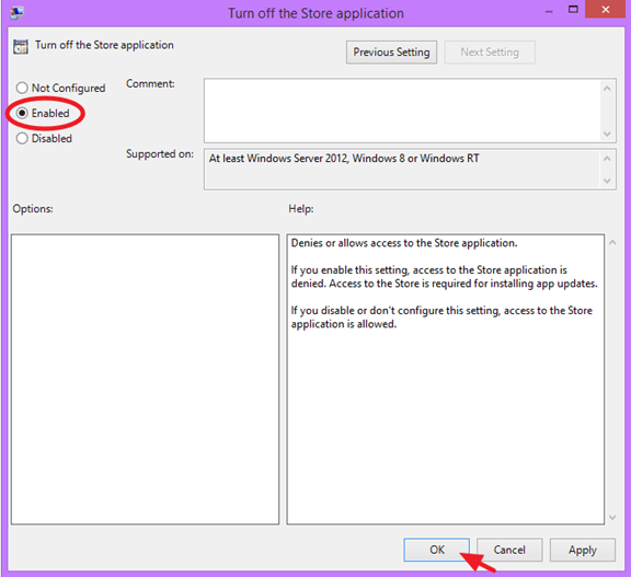 poista Windows 8.1 Store -sovellus käytöstä