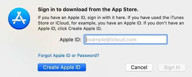 nov Apple ID z uporabo trgovine z aplikacijami na Macu