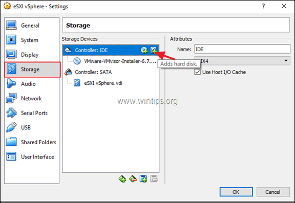 Cambia controller di archiviazione in Virtualbox