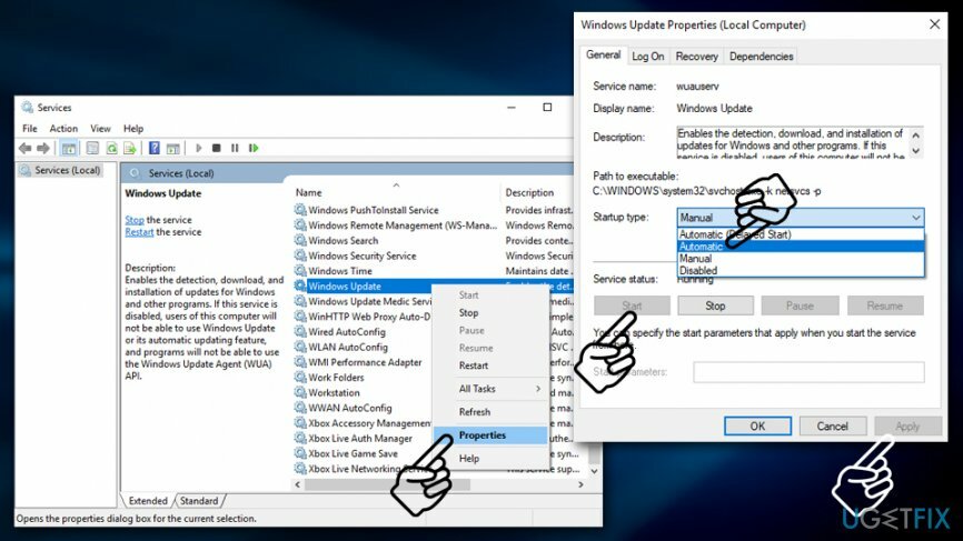 Überprüfen Sie den WindowsUpdate-Dienst