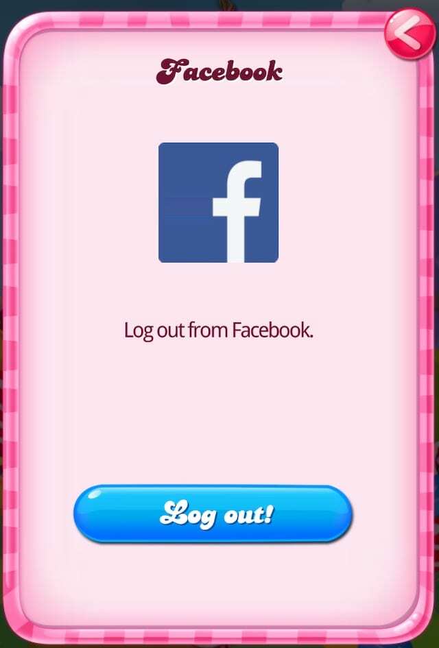 Melde dich bei Candy Crush bei Facebook ab