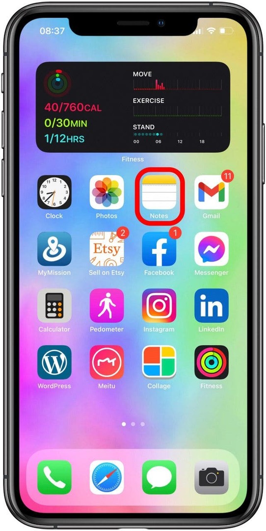 Ανοίξτε την εφαρμογή Notes στο iPhone