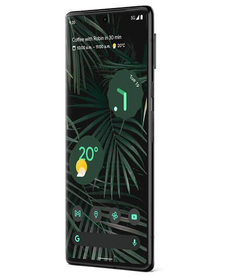 Pixel 6 Pro este fratele mai mare care vine cu noul cip Tensor de la Google, un design modern și o cameră teleobiectivă suplimentară.